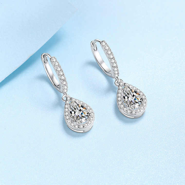 Silver 925 moissanite hoop earrings
